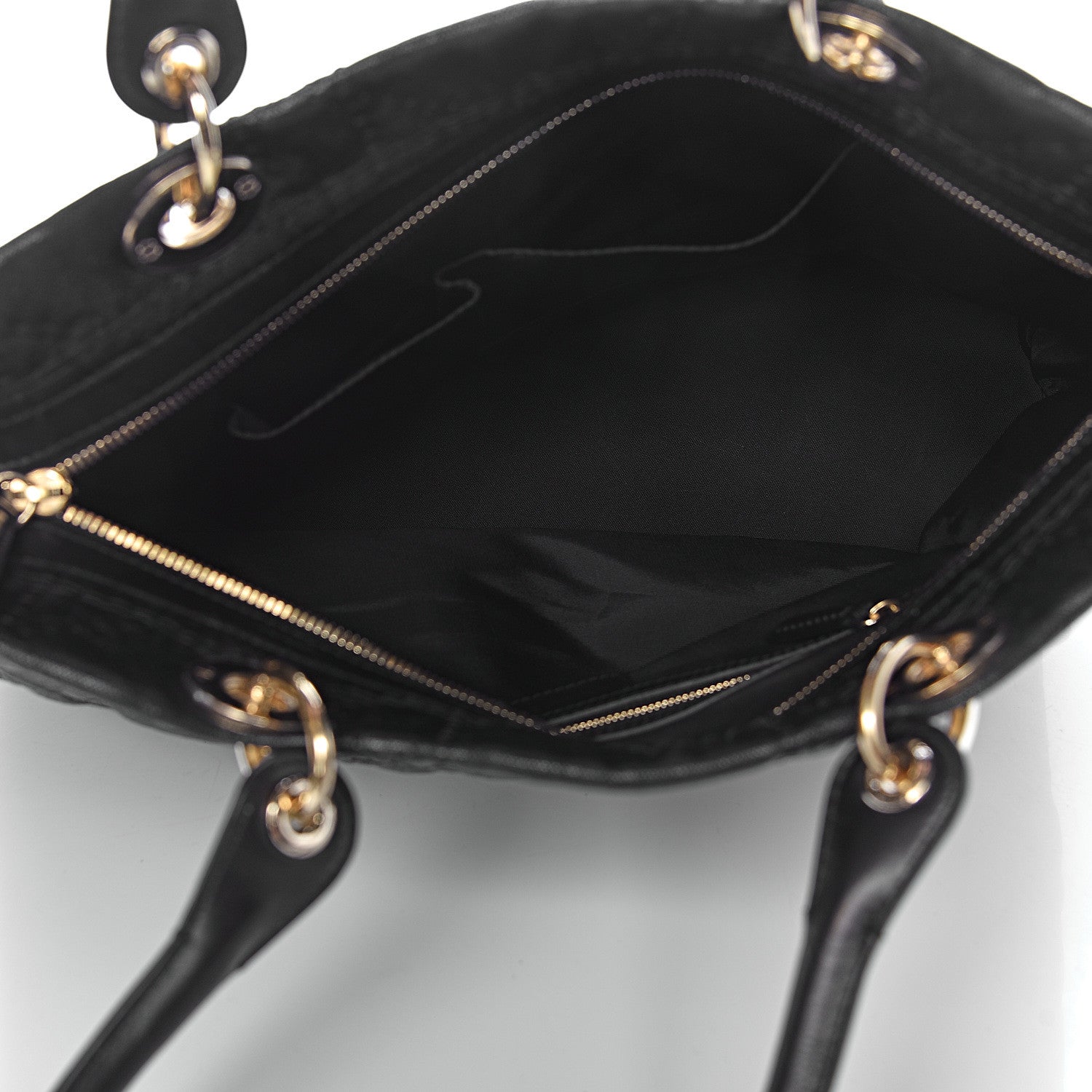 Christian Dior Coated Canvas Cannage Large Dior Soft Shopping Tote Black 5 of 10