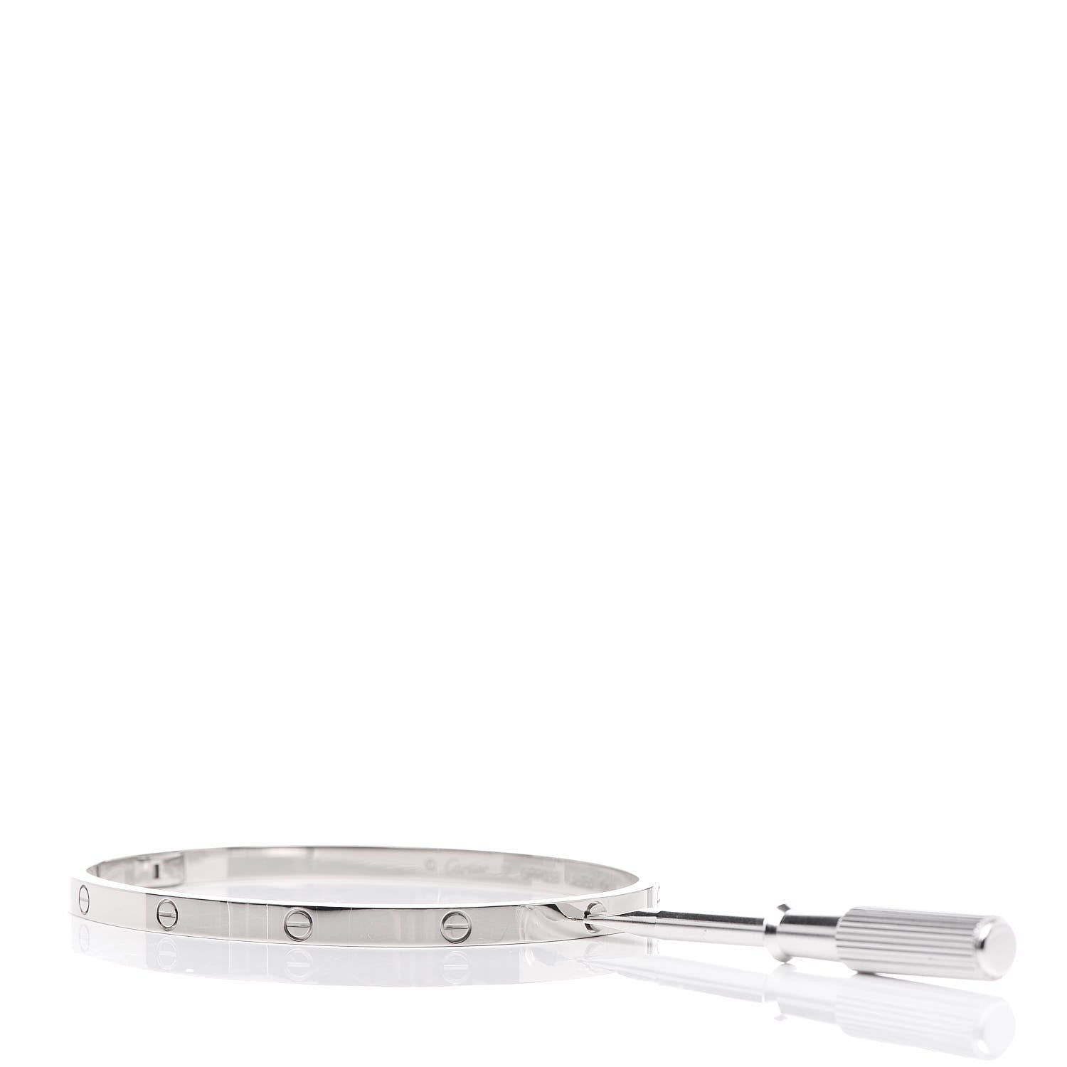 Cartier 18K White Gold Small LOVE Bracelet 17 5 of 6