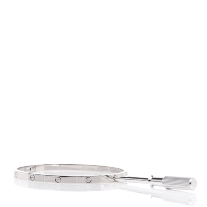 Cartier 18K White Gold Small LOVE Bracelet 17 5 of 6