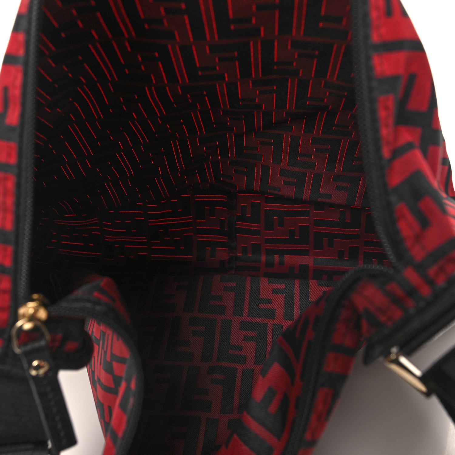 Fendi Zucca Messenger Bag Red Black 5 of 11