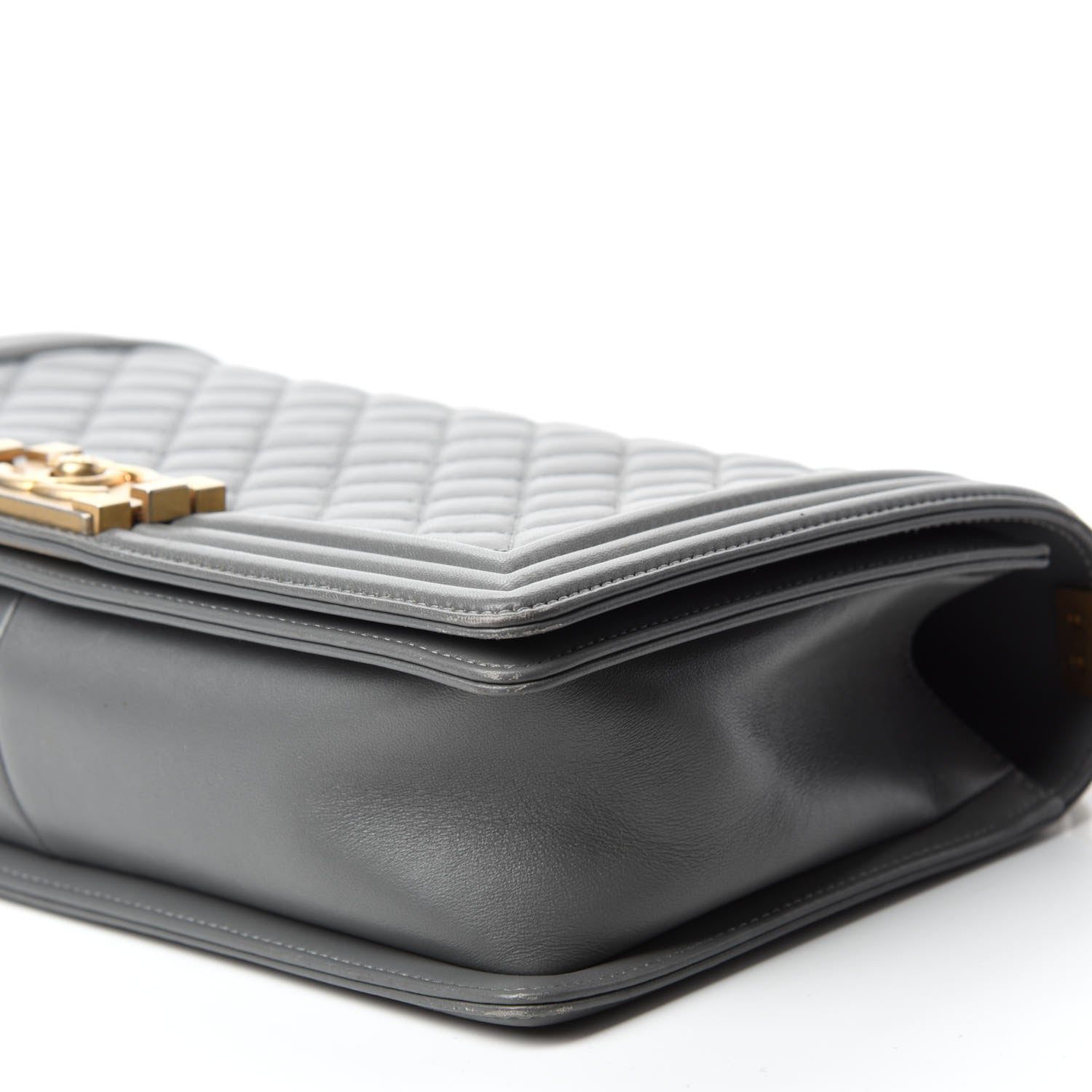 Chanel Lambskin Quilted New Medium Boy Flap Grey 7 of 10