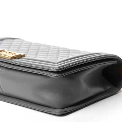 Chanel Lambskin Quilted New Medium Boy Flap Grey 7 of 10