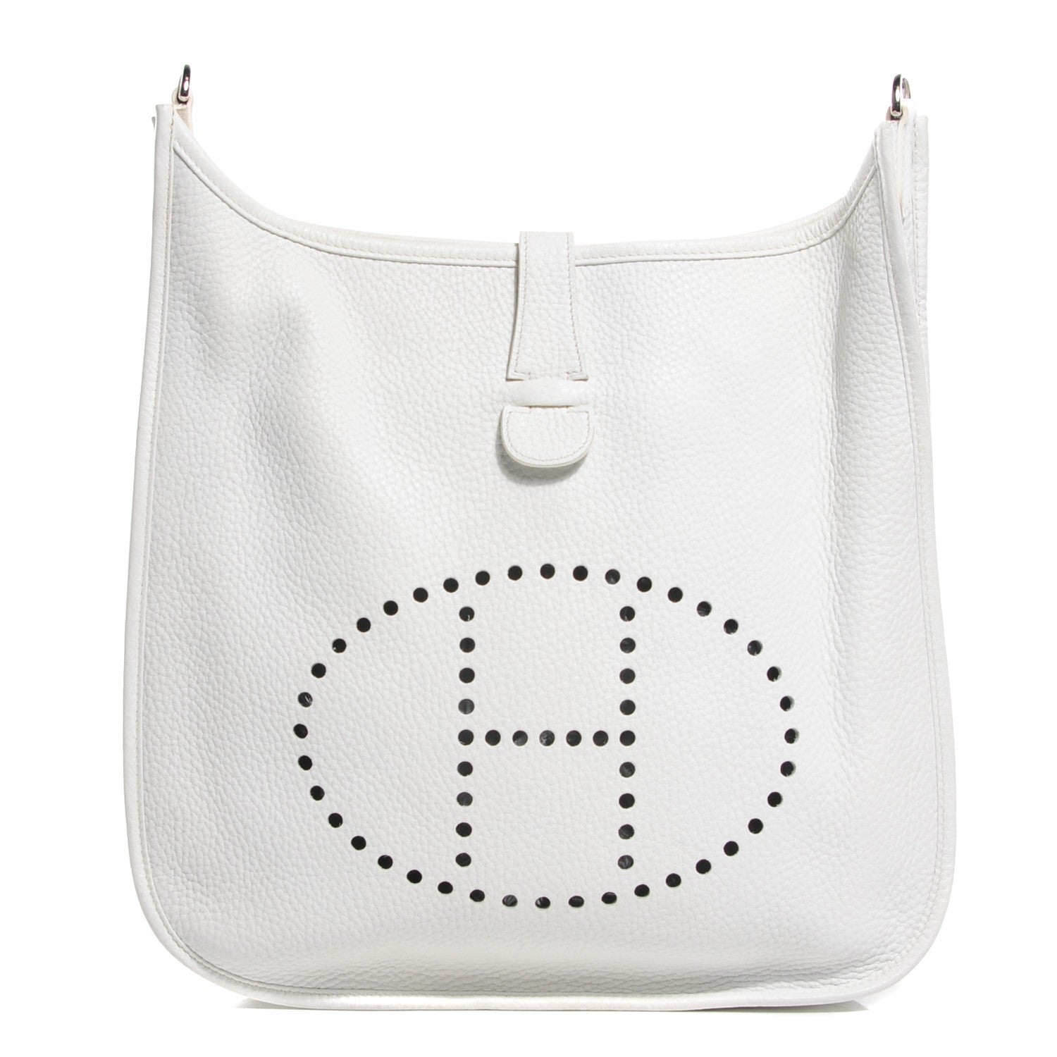 Hermes Taurillon Clemence Evelyne III GM White 1 of 15