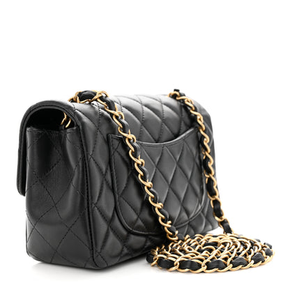 Chanel Lambskin Quilted Mini Rectangular Flap Black 3 of 11