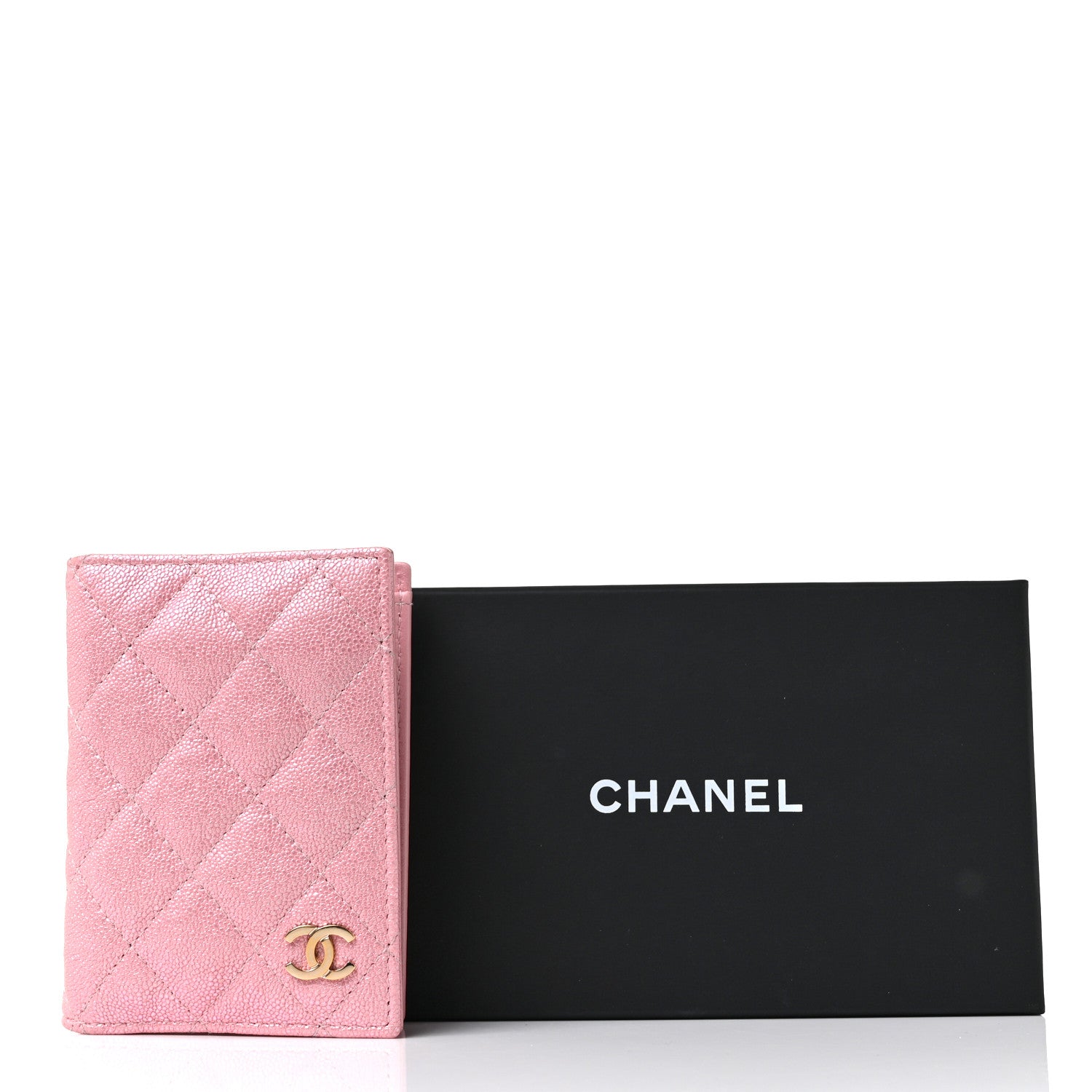 Chanel Iridescent Caviar Quilted Card Holder Wallet Rose Pink 9 of 9