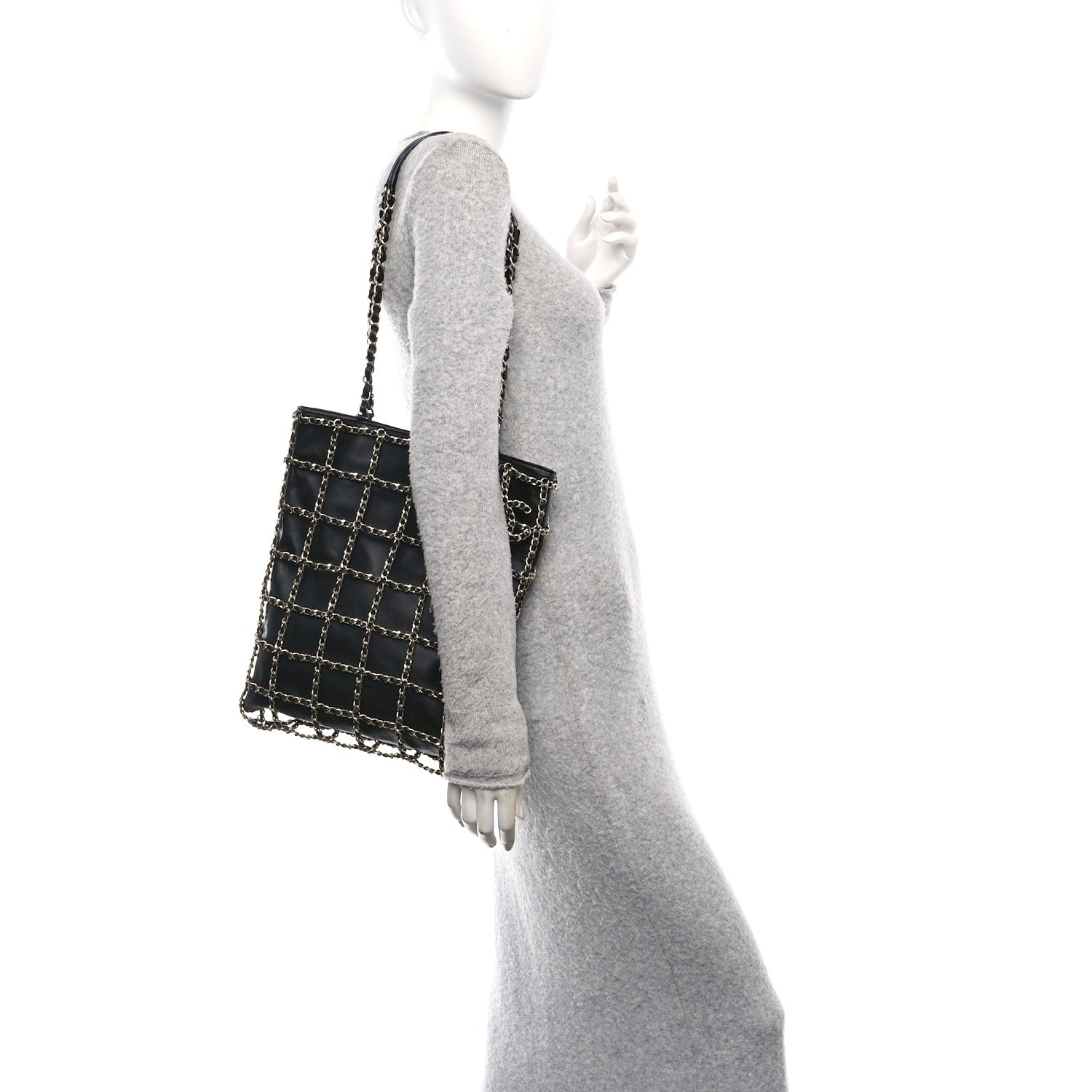 Chanel Lambskin Large Shopping Chain Tote Black 2 of 10