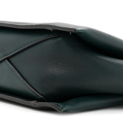 Celine Smooth Calfskin Tri-Fold Clutch on Chain Bottle Green 10 of 18