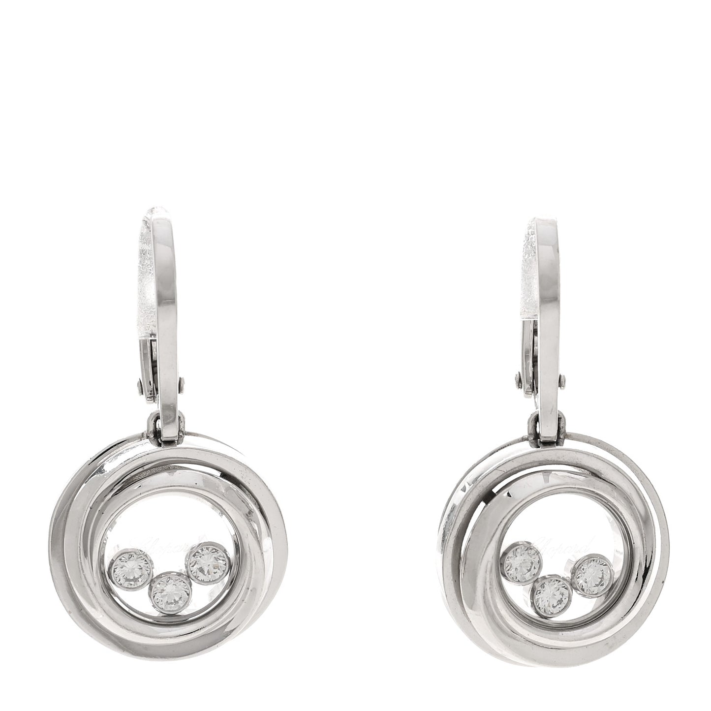 18K White Gold Happy Emotions Drop Earrings