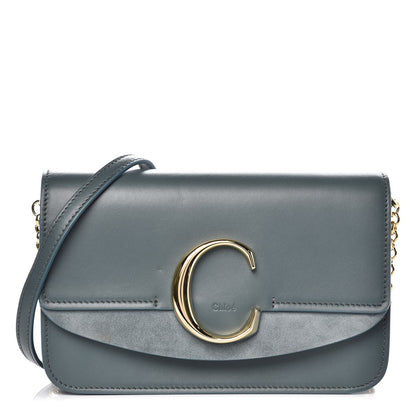 Chloe Calfskin Suede C Clutch With Chain Cloudy Blue 1 of 8