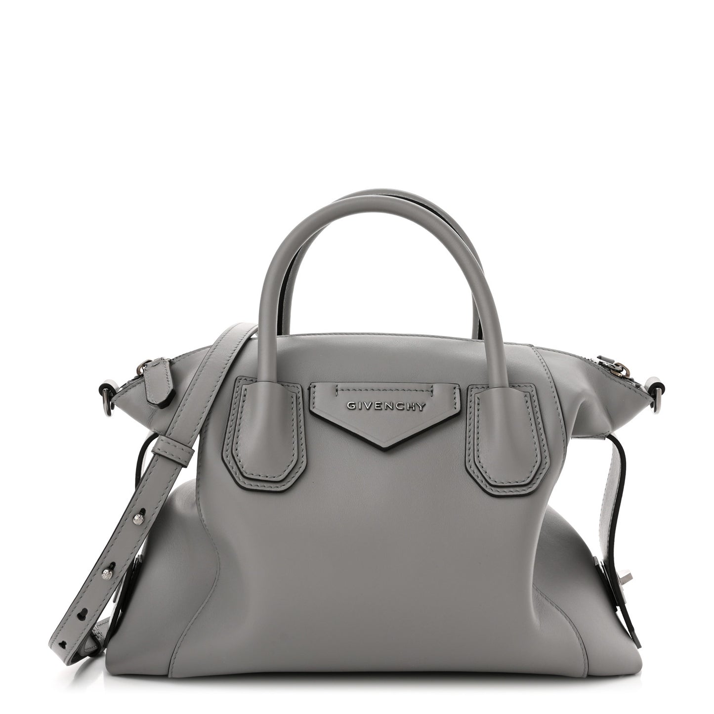 Calfskin Small Soft Antigona Pearl Grey