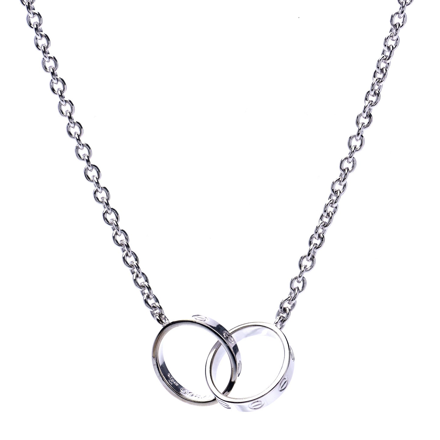 18K White Gold Interlocking LOVE Necklace