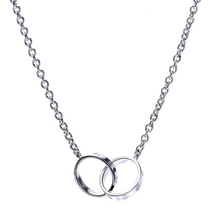 Cartier 18K White Gold Interlocking LOVE Necklace 1 of 8