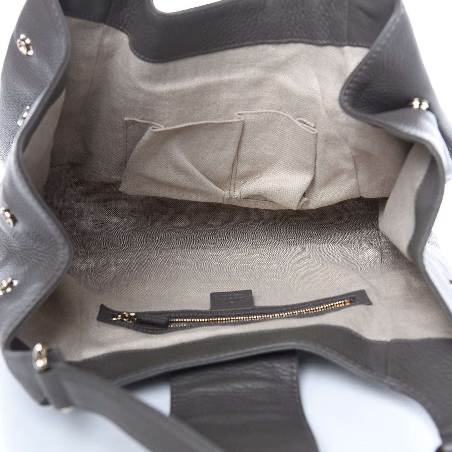 Pebbled Calfskin Medium Greenwich Shoulder Bag Grey