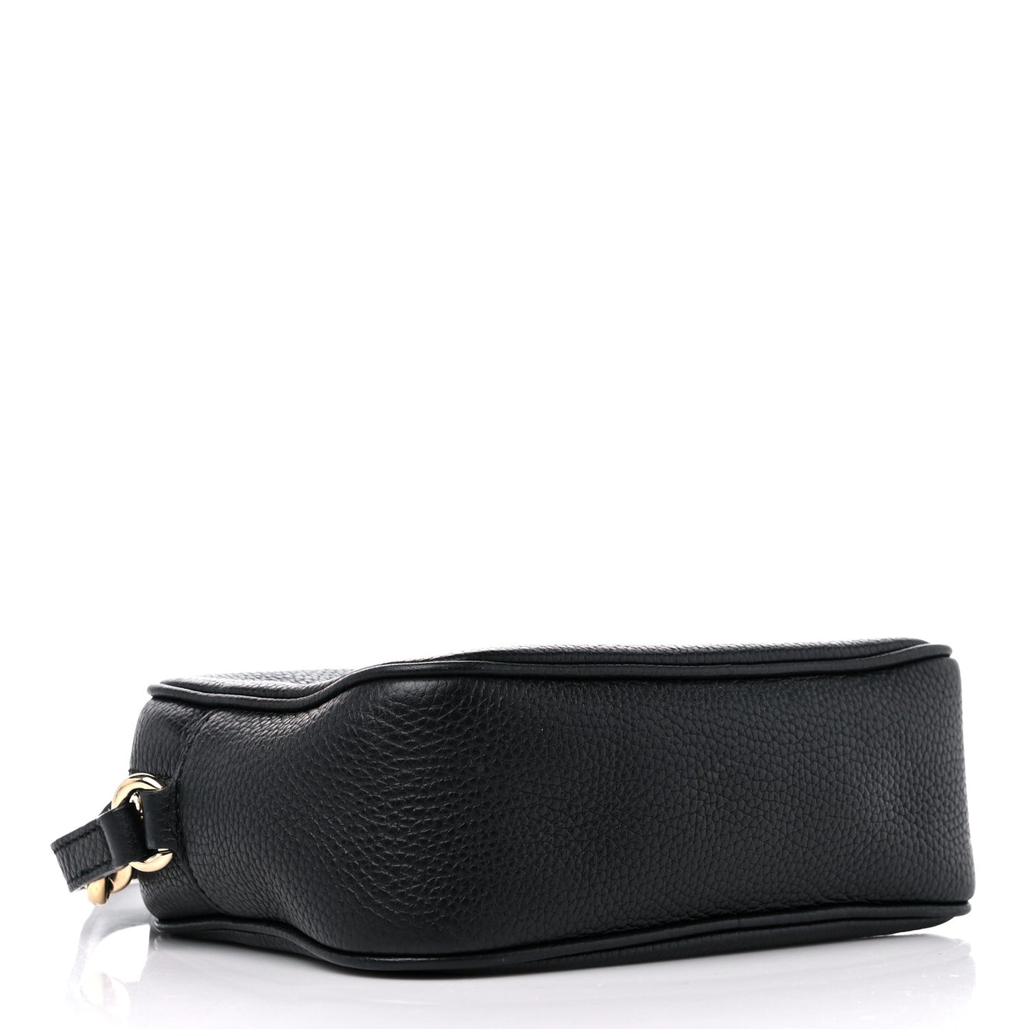 Pebbled Calfskin Small Soho Disco Bag Black