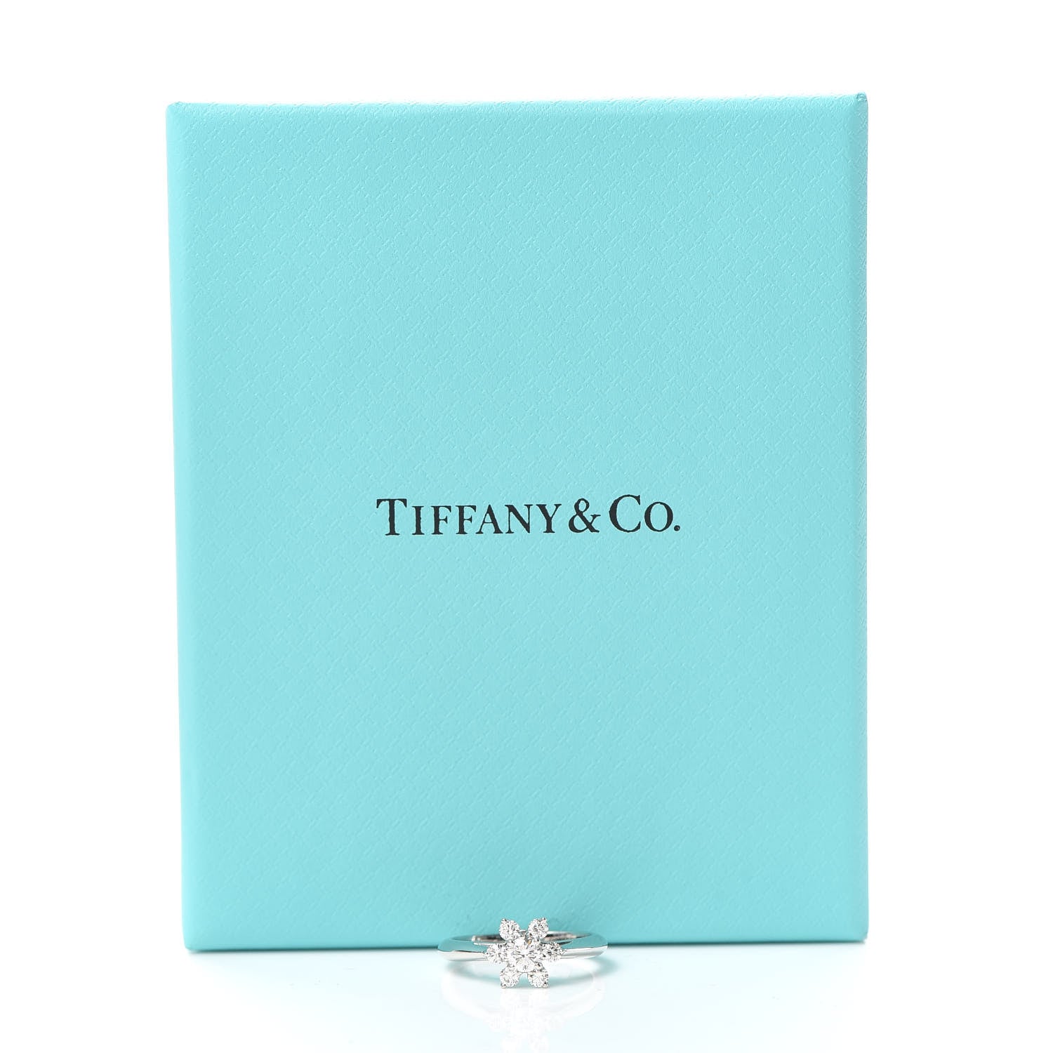 Tiffany Platinum Diamond Flower Ring 48 4.5 5 of 5