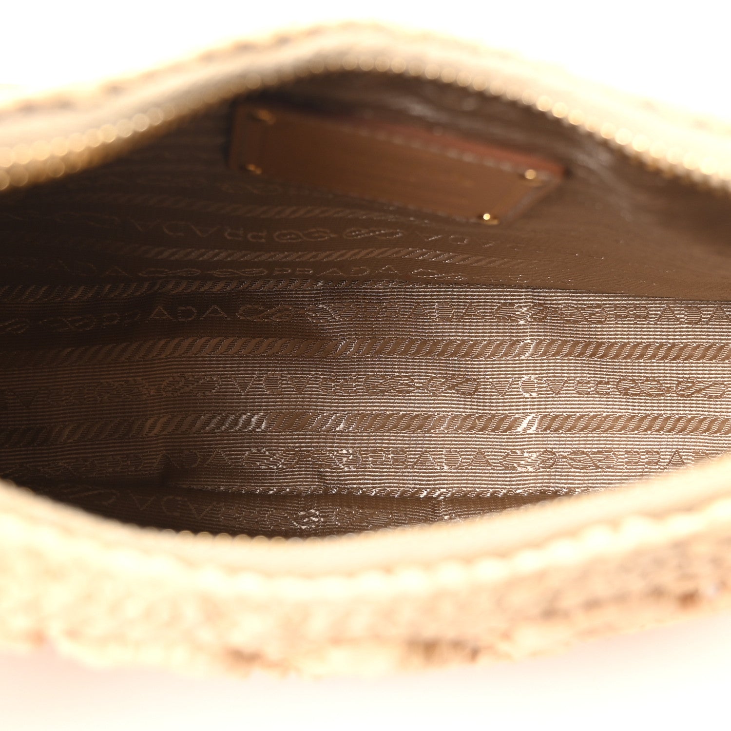 Prada Yarn Raffia Effect Crochet Mini Re-Edition 2000 Shoulder Bag Naturale 5 of 10