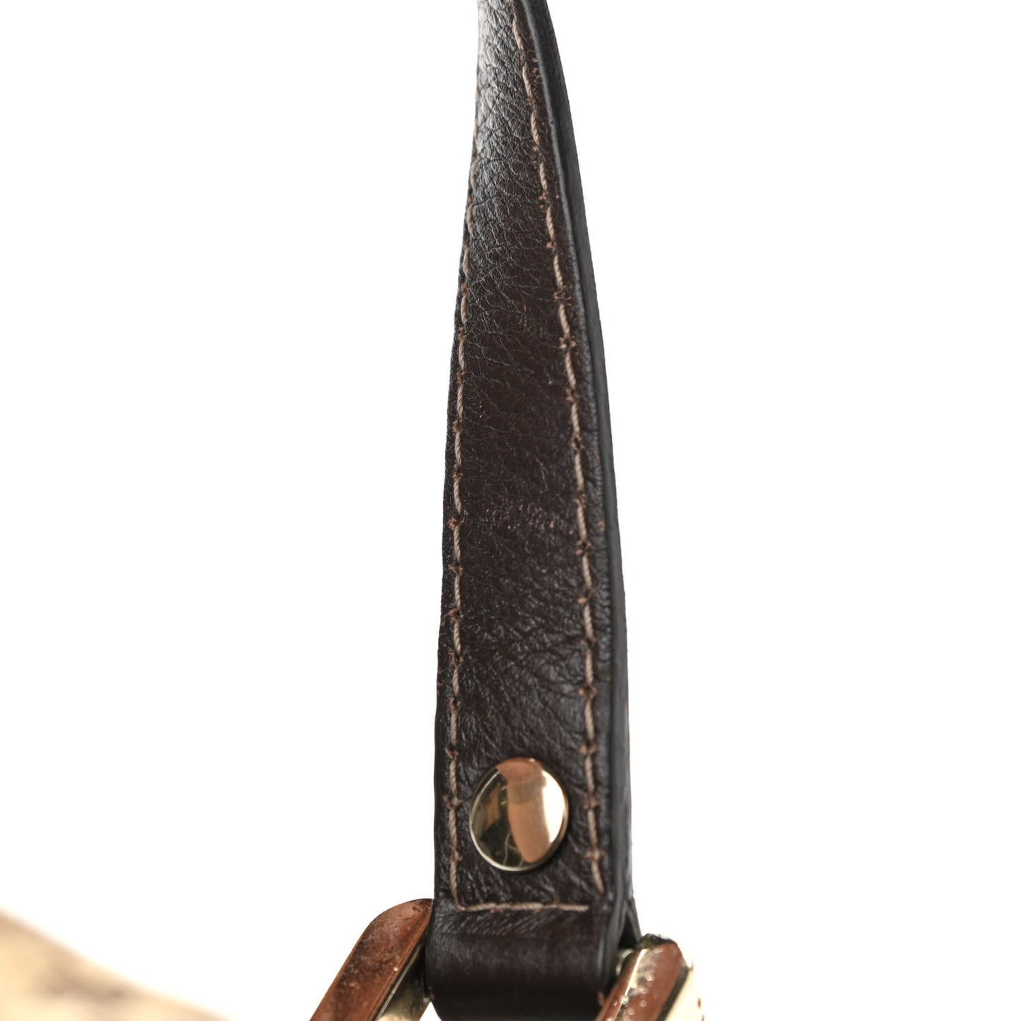 Monogram Medium New Ladies Web Tote Dark Brown