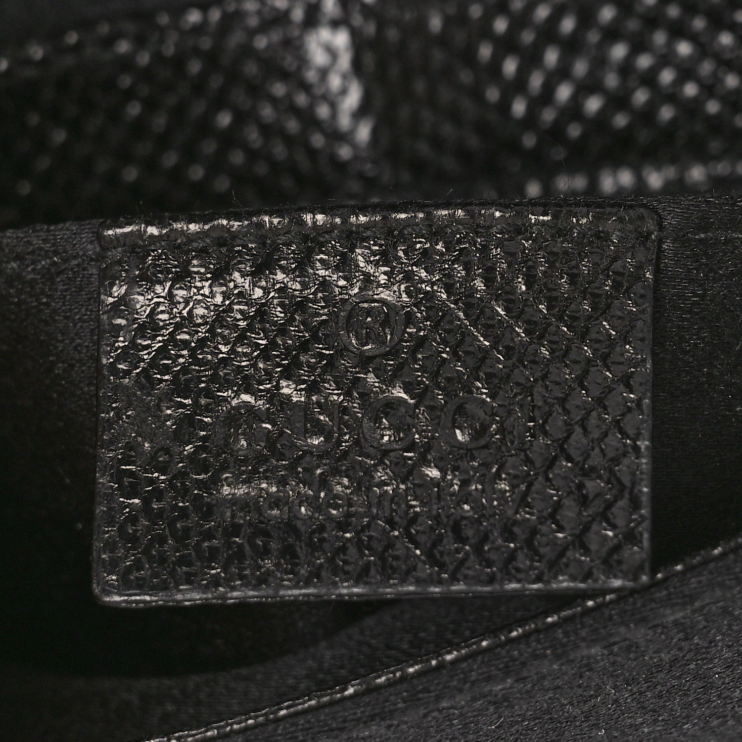 Gucci Satin Lizard Crystal GG Pochette Black 6 of 12