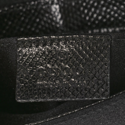Gucci Satin Lizard Crystal GG Pochette Black 6 of 12
