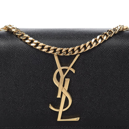 Saint Laurent Grain De Poudre Small Monogram Kate Satchel Black 9 of 9