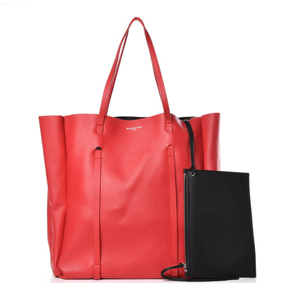 Balenciaga Veau Baltimore Double Sided Medium Everyday Tote Rouge Vermeil Black 3 of 11
