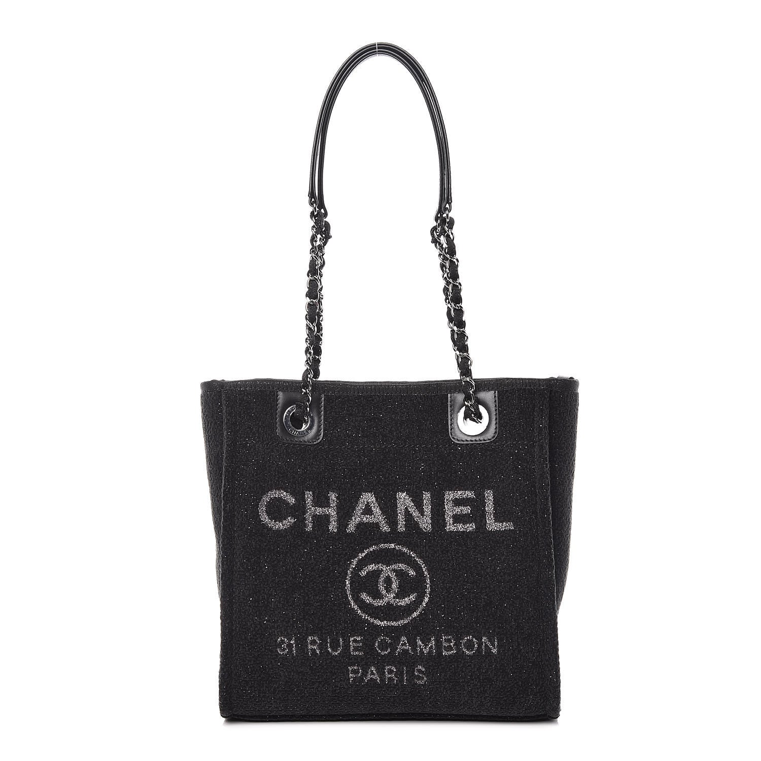 Chanel Lurex Boucle Mini Deauville Tote Black 1 of 10