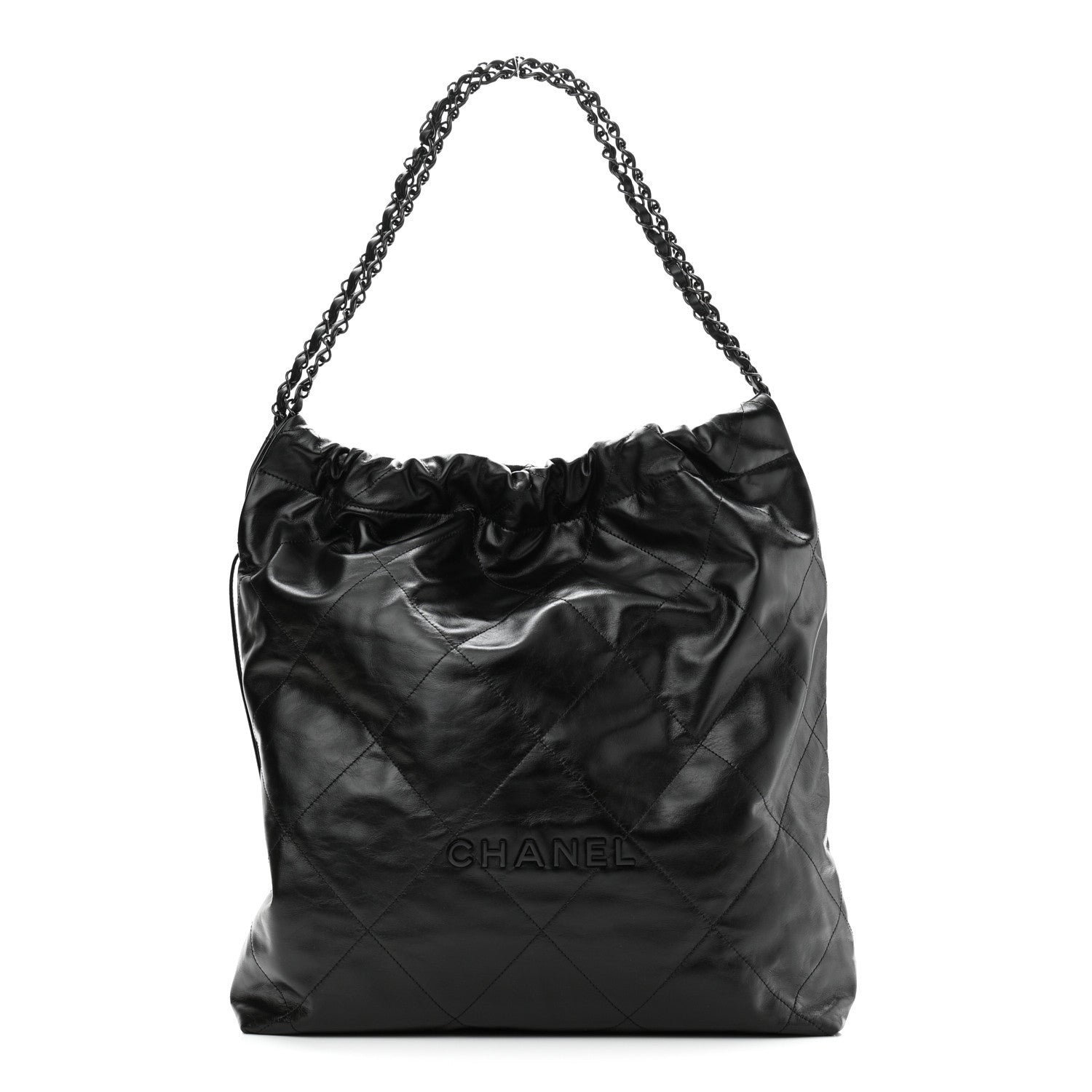 Chanel Shiny Calfskin Quilted Large Chanel 22 So Black 3 of 11
