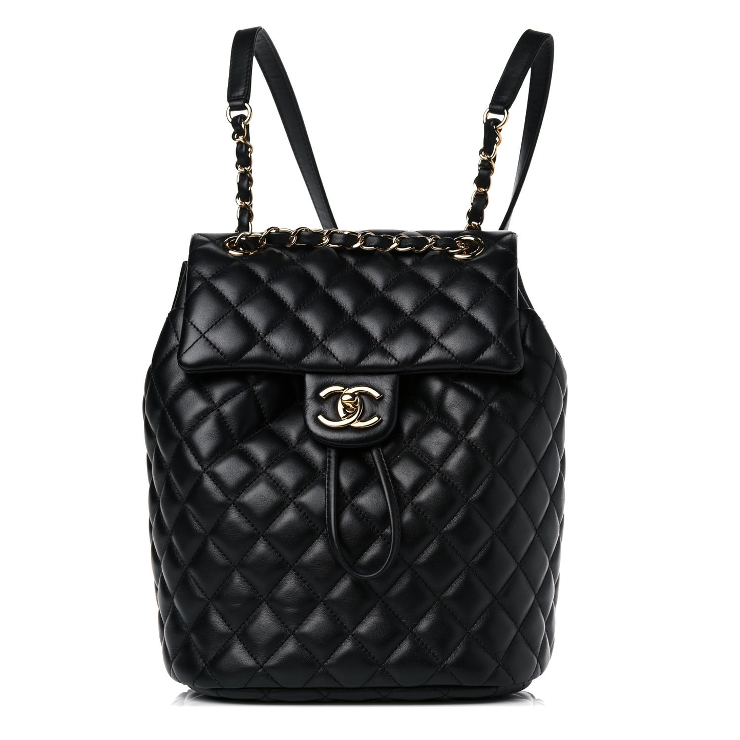 Lambskin Quilted Small Urban Spirit Backpack Black