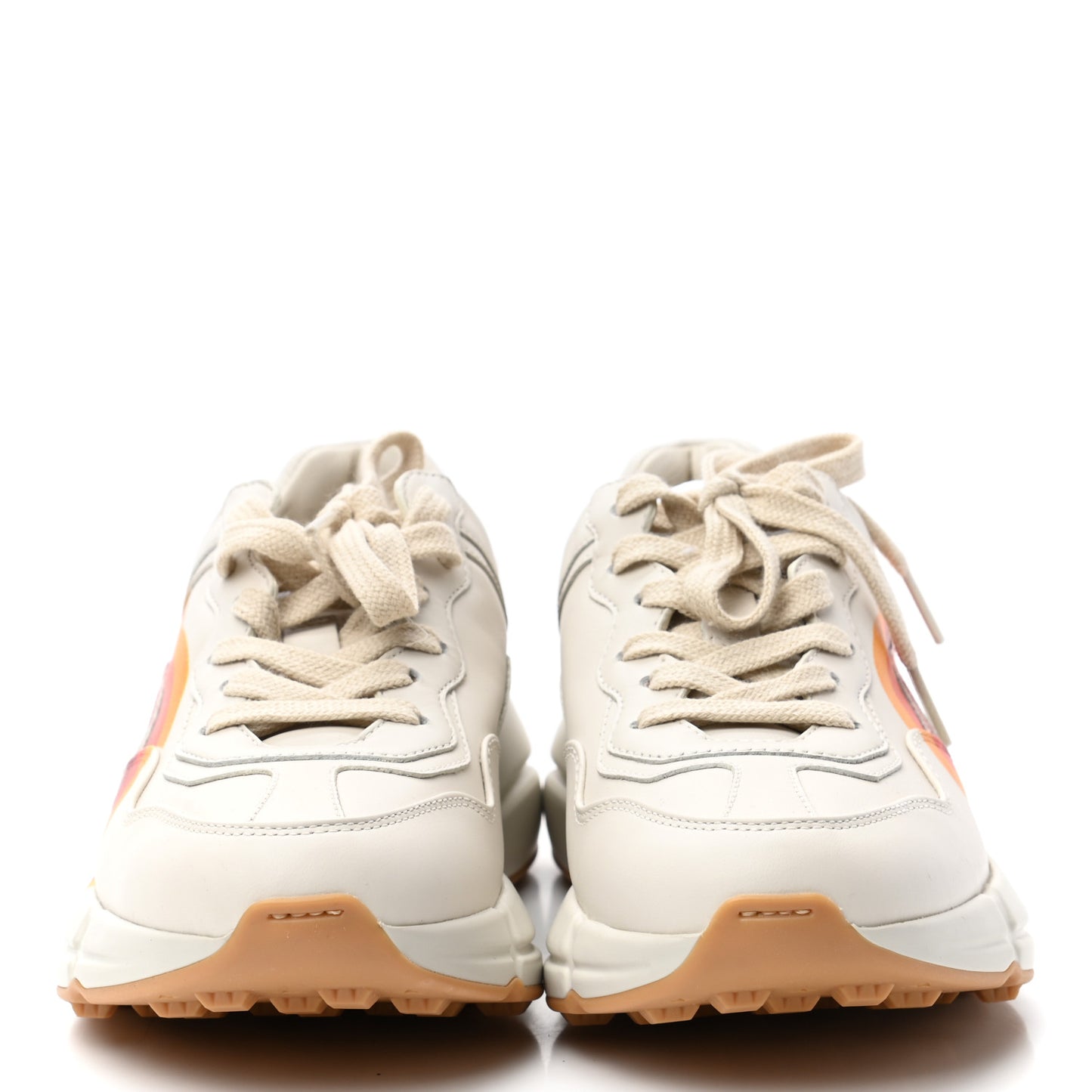 Calfskin Interlocking G Heart Rhyton Sneakers 35 Mystic White
