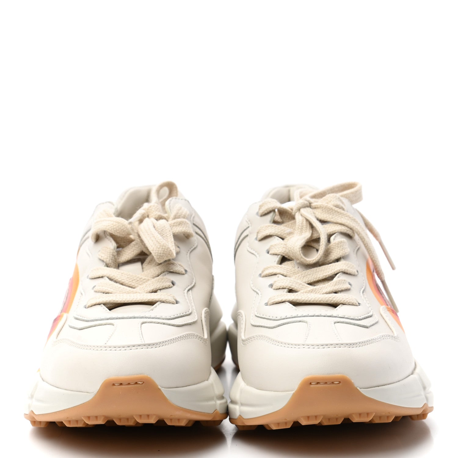 Gucci Calfskin Interlocking G Heart Rhyton Sneakers 35 Mystic White 2 of 8