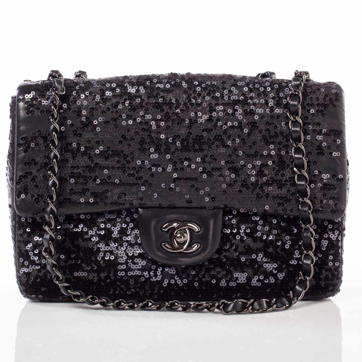 Chanel Sequin Lambskin Medium Moonlight on Water Flap Black 1 of 11