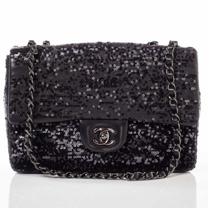 Chanel Sequin Lambskin Medium Moonlight on Water Flap Black 1 of 11