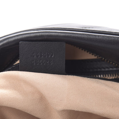 Gucci Calfskin Matelasse Medium GG Marmont Chain Shoulder Bag Black 7 of 14
