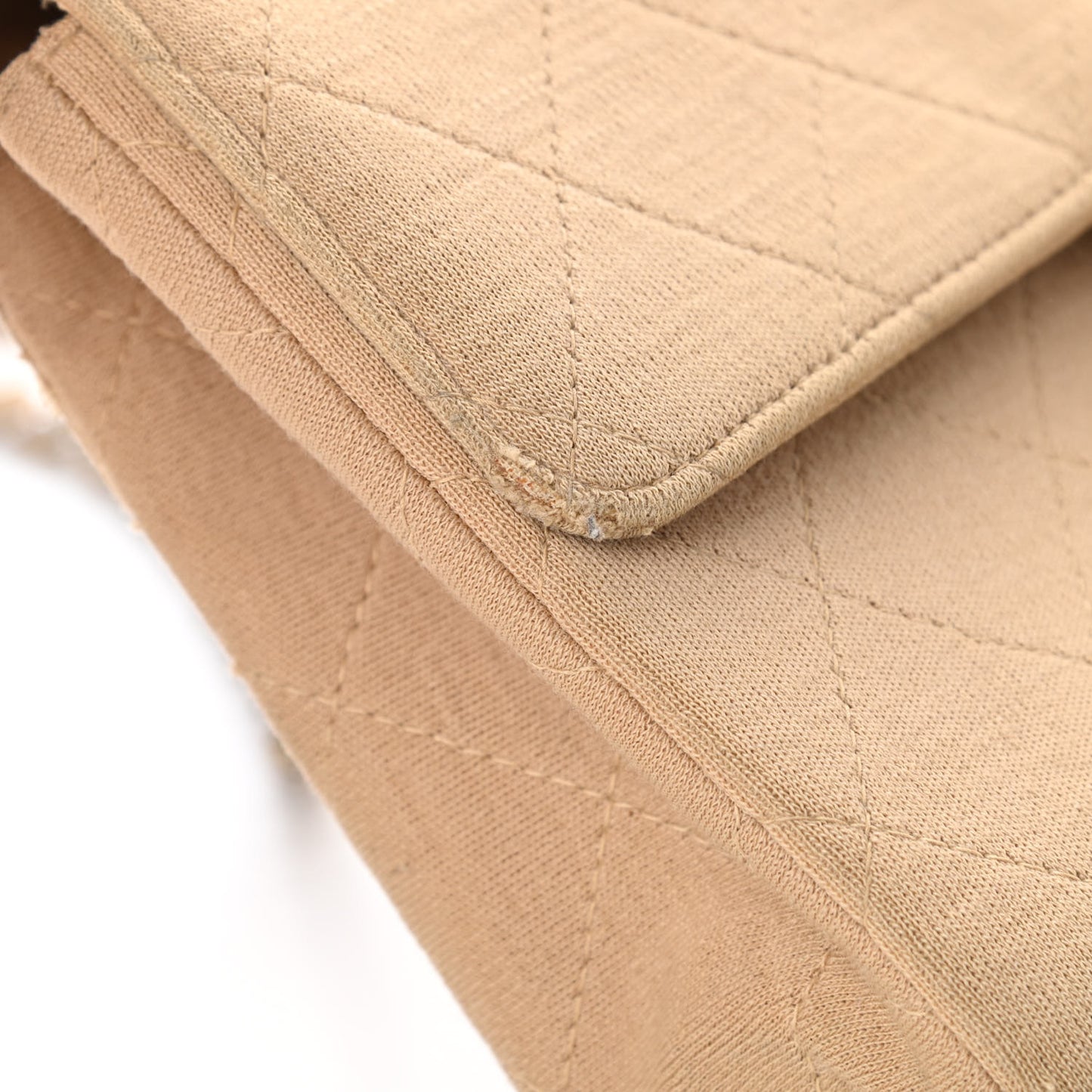 Jersey Quilted Medium Single Flap Beige