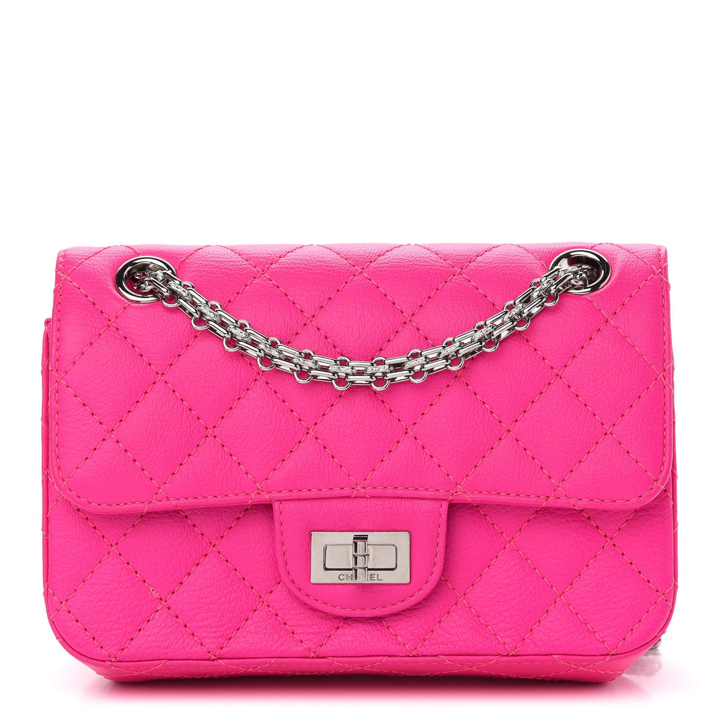 Goatskin Quilted 2.55 Reissue Mini Flap Fluorescent Pink