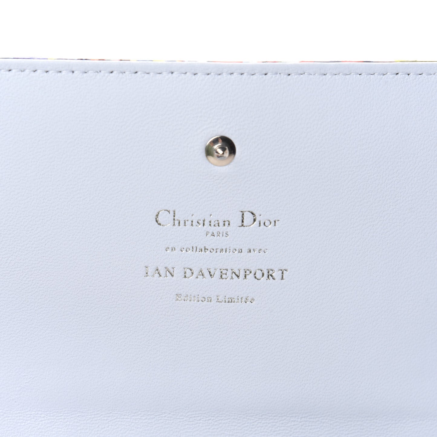 X Ian Davenport Patent Lady Dior Rendezvous Chain Wallet Multicolor