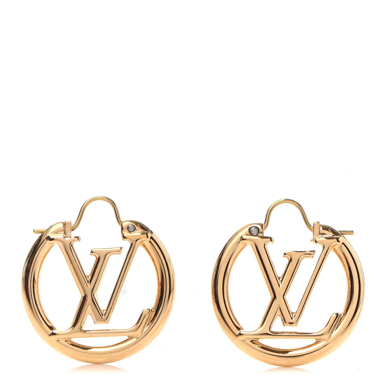 Louis Vuitton Metal Small Louise Hoop Earrings Gold 1 of 6