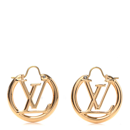 Louis Vuitton Metal Small Louise Hoop Earrings Gold 1 of 6
