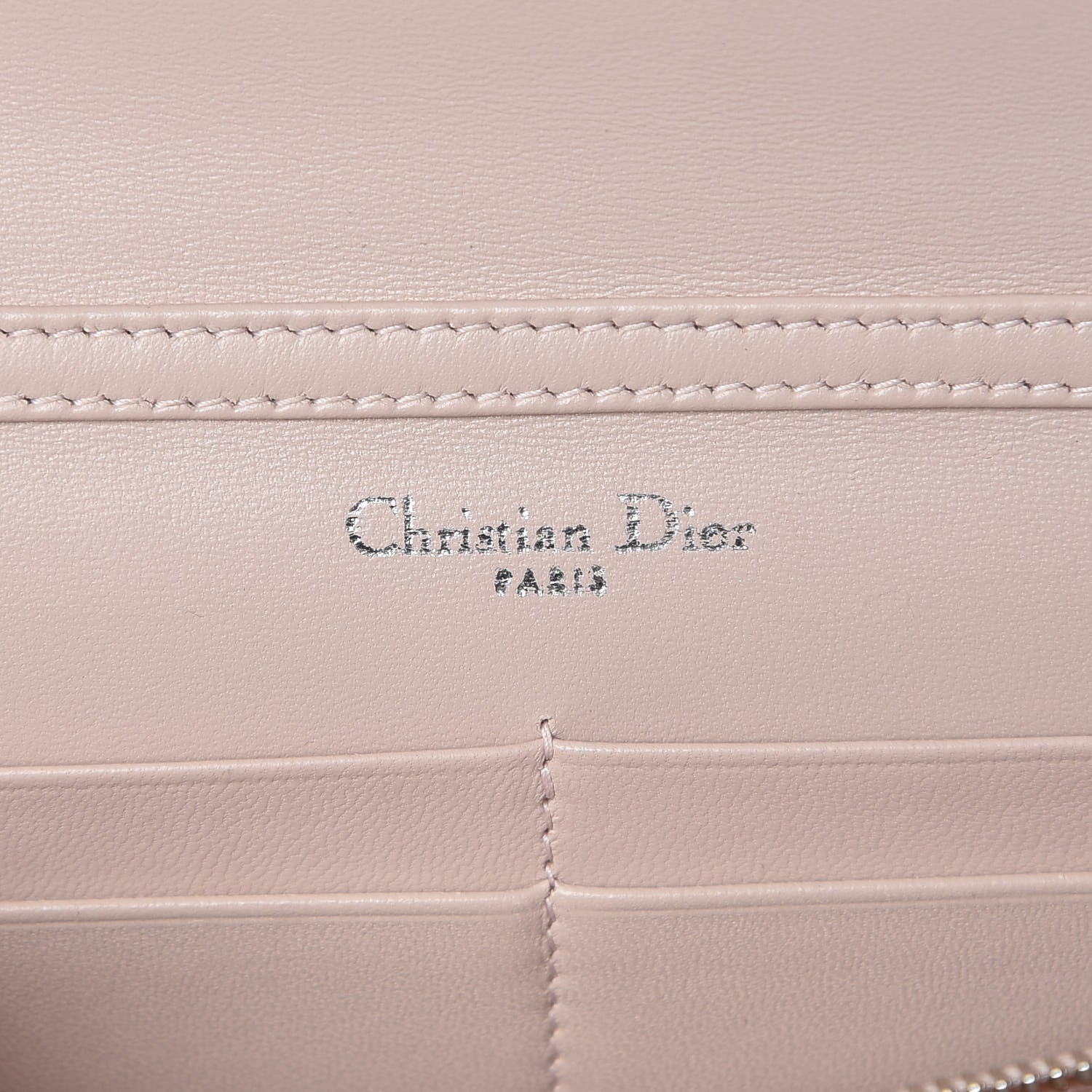Christian Dior Grained Calfskin Diorama Wallet on Chain Pouch Nude 6 of 11