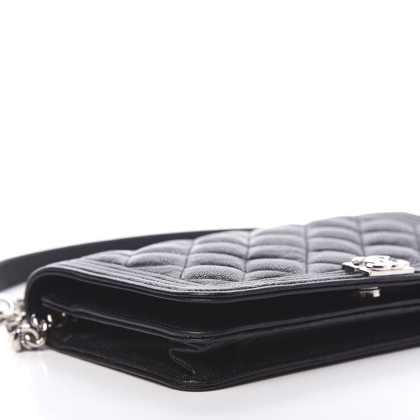 Caviar Quilted Boy Wallet On Chain WOC Black