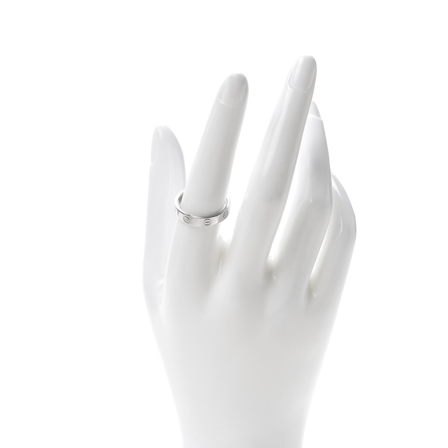 Cartier 18K White Gold 3.5mm LOVE Wedding Band Ring 57 8 2 of 4