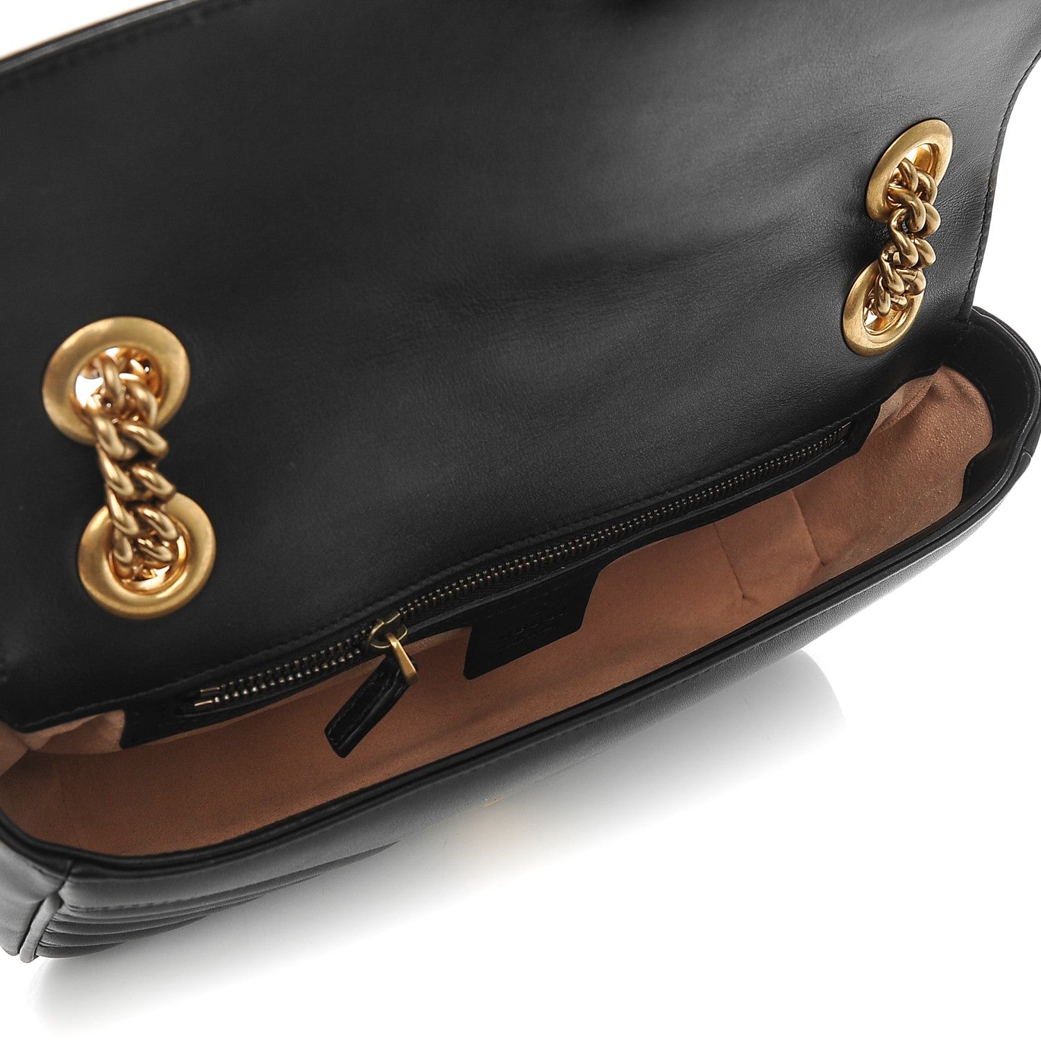 Gucci Calfskin Matelasse Small GG Marmont Shoulder Bag Black 5 of 6
