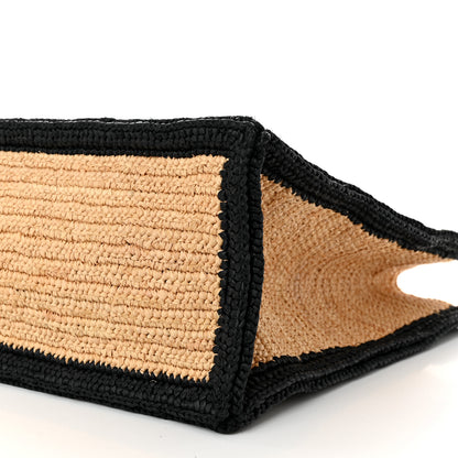 Saint Laurent Raffia Calfskin Rive Gauche Tote Naturale Black 10 of 11