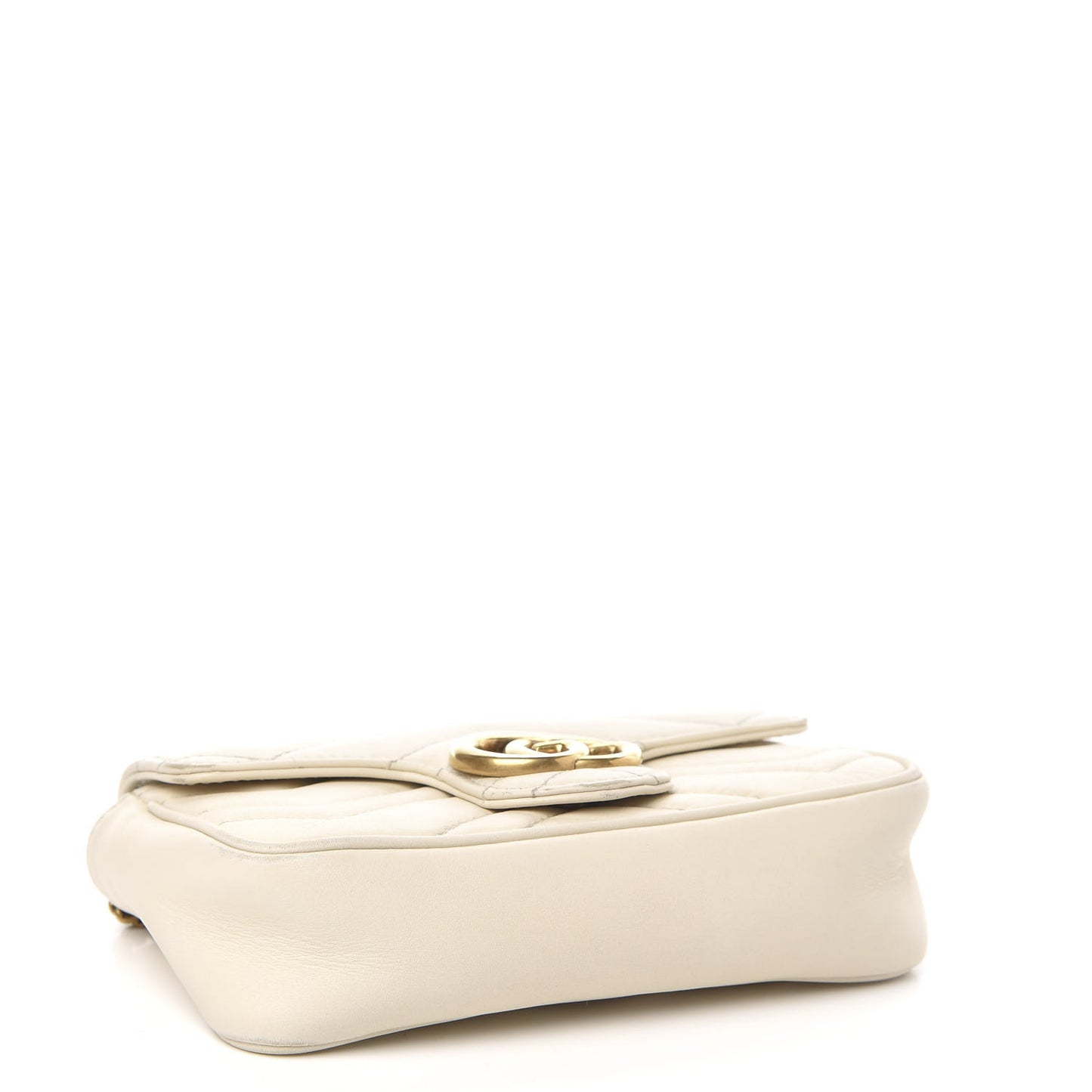Calfskin Matelasse Super Mini GG Marmont Shoulder Bag White