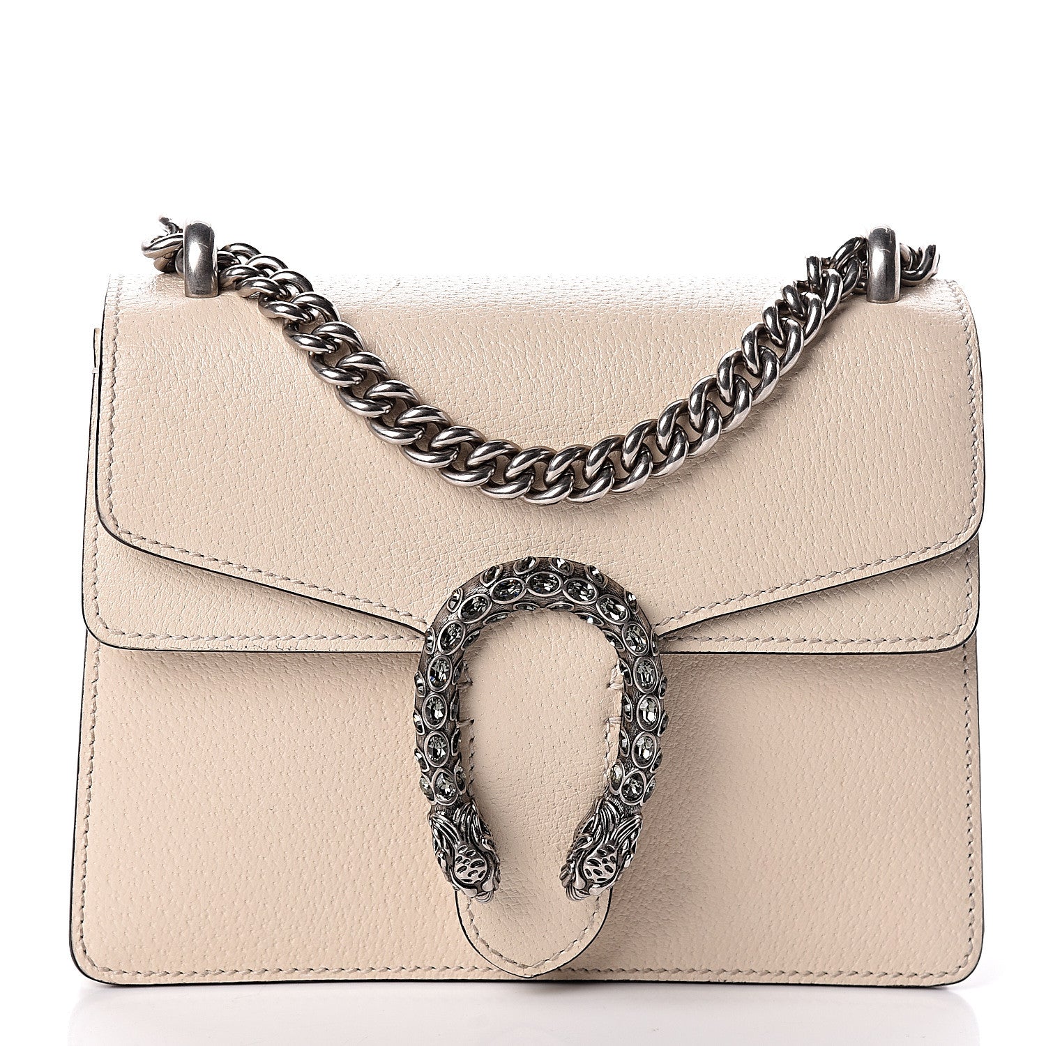 Gucci Textured Calfskin Crystal Mini Dionysus Shoulder Bag Mystic White 1 of 10