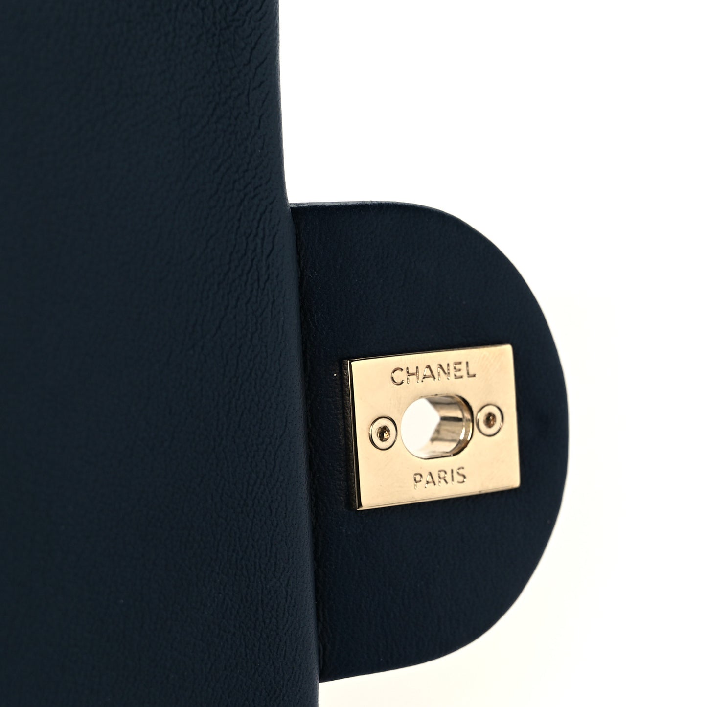 Lambskin Quilted Easy Carry Flap Navy