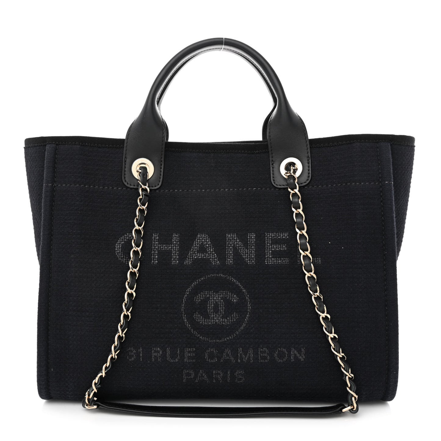 Canvas Medium Deauville Tote Black