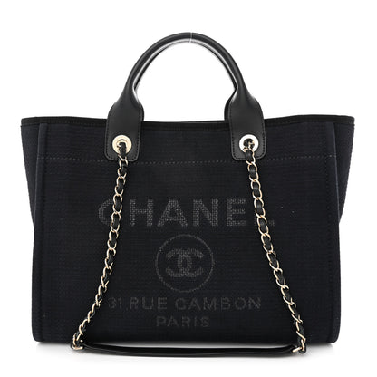Chanel Canvas Medium Deauville Tote Black 3 of 13