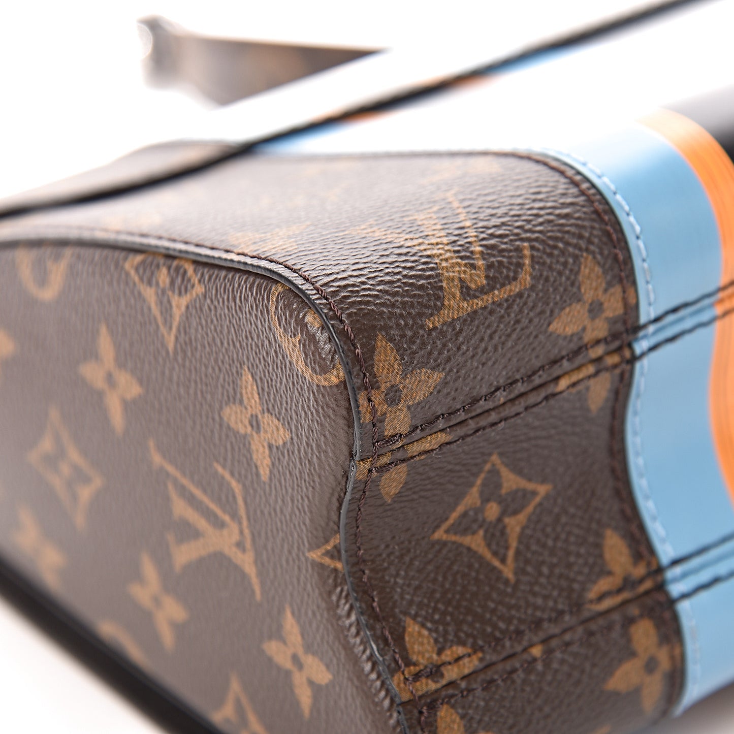 Calfskin Monogram Twist Shoulder Bag MM Blue
