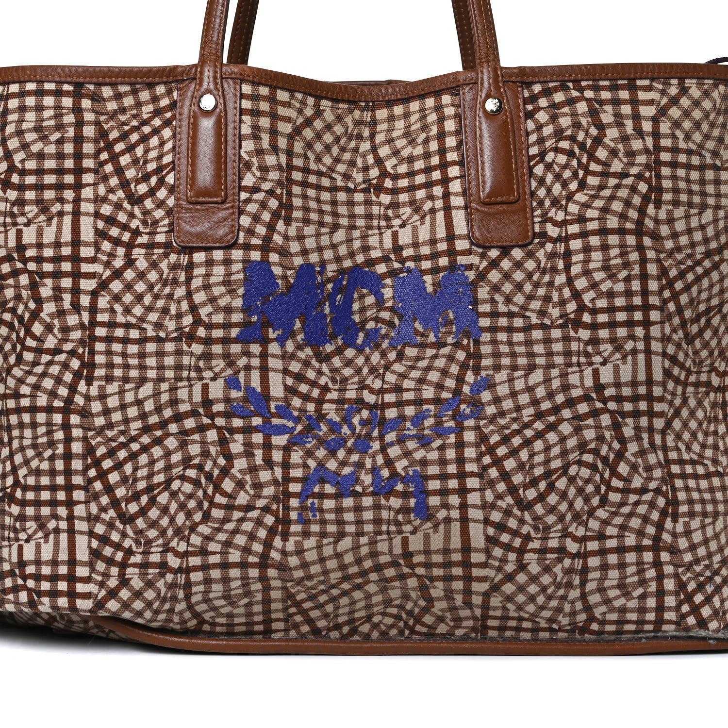 MCM Visetos Large Liz Reversible Shopper Tote Cognac 12 of 24